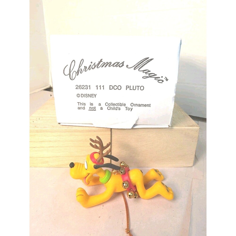 Vintage Grolier Disney Christmas Magic Decoration Pluto With Original Box EUC